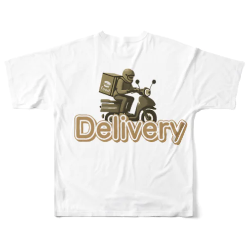 Delivery セピア フルグラフィックTシャツ