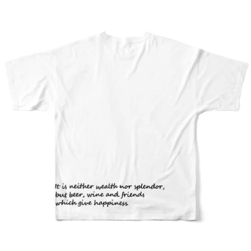 ビールとワインと仲間が幸せ All-Over Print T-Shirt