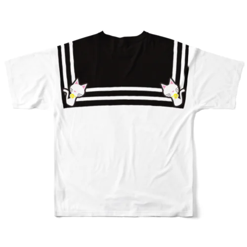 白猫タイプ別セーラープリント All-Over Print T-Shirt