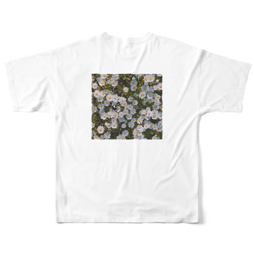 FlowerバッグプリントTシャツ フルグラフィックTシャツ