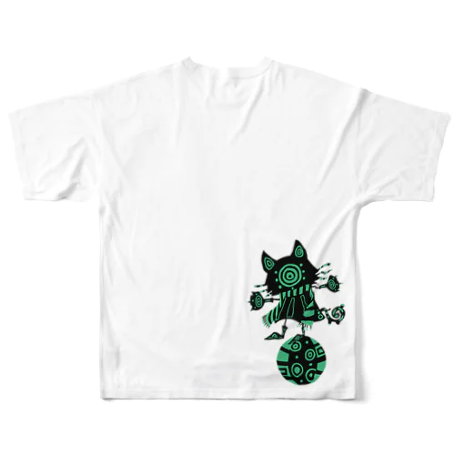 青信号(猫) フルグラフィックTシャツ