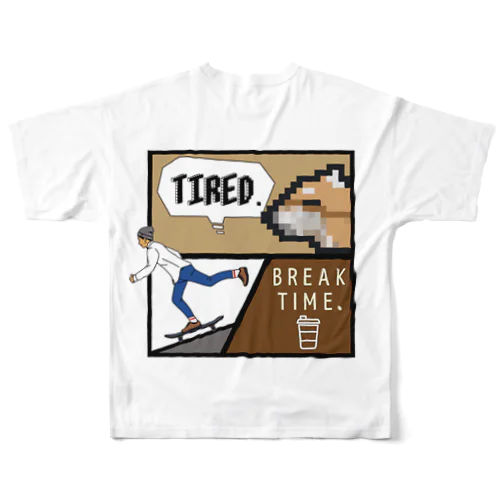 tired. コミック フルグラフィックTシャツ