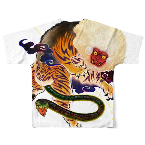 鵺来たりてひょうと鳴く(背面) All-Over Print T-Shirt
