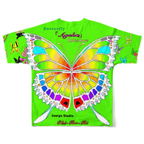 Butterfly「Ageha」Rainbowシリーズ『Leaves』 フルグラフィックTシャツ