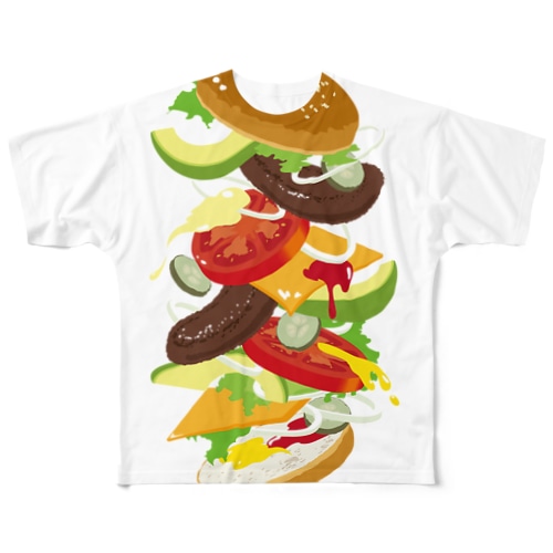 フォーリングハンバーガー All-Over Print T-Shirt