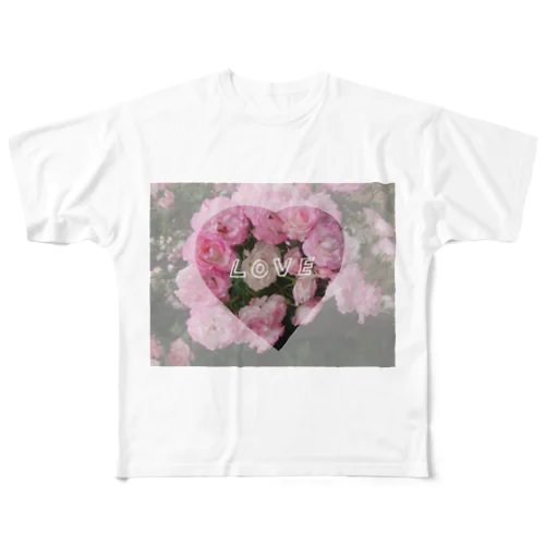 薔薇の花はお好き？？ フルグラフィックTシャツ