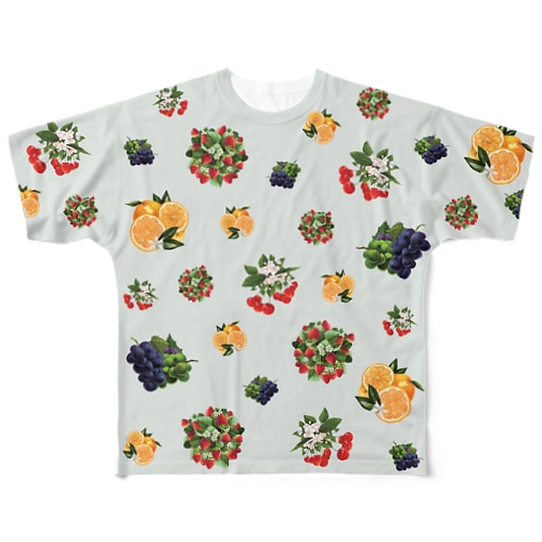 フルーツセットB（グレー） All-Over Print T-Shirt