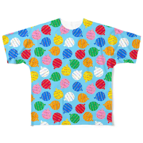 カラフル水風船 ブルー All-Over Print T-Shirt