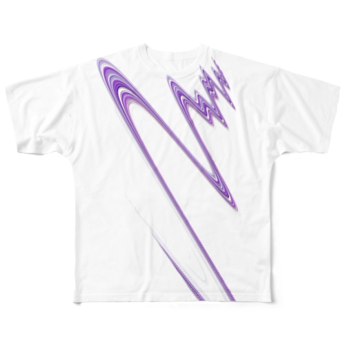 パープル波T All-Over Print T-Shirt