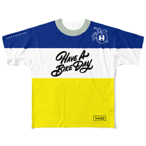 HABDmoto(blue/yellow) フルグラフィックTシャツ