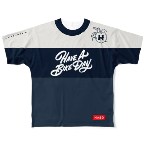 HABDmoto(navy) All-Over Print T-Shirt