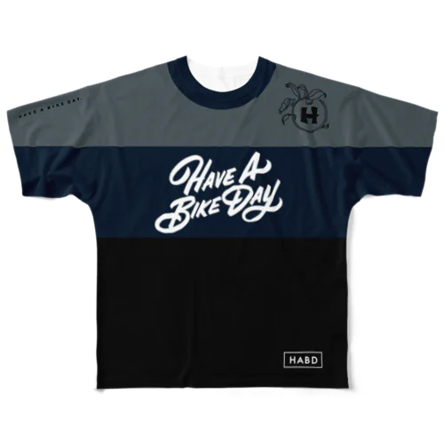 HABDmoto(gray/navy) All-Over Print T-Shirt