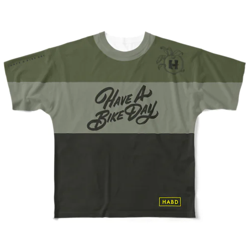 HABDmoto(khaki) フルグラフィックTシャツ