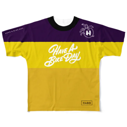 HABDmoto(purple/yellow) フルグラフィックTシャツ