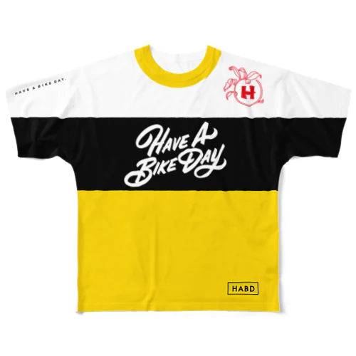 HABDmoto(yellow) フルグラフィックTシャツ