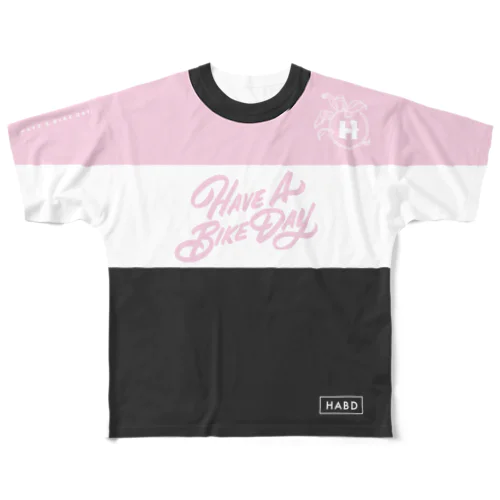 HABDmoto(pink/gray) フルグラフィックTシャツ