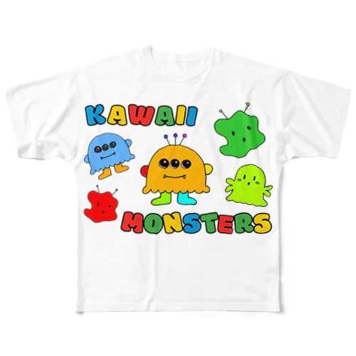 Kawaii Monsters | カラフルポップロゴ ver. All-Over Print T-Shirt