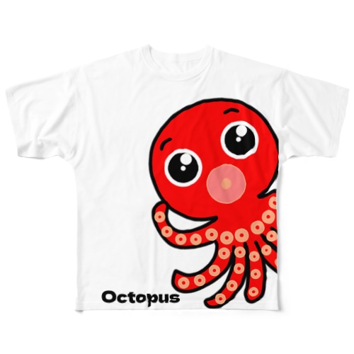 ラブリーたこ(Octopus)Mサイズ All-Over Print T-Shirt
