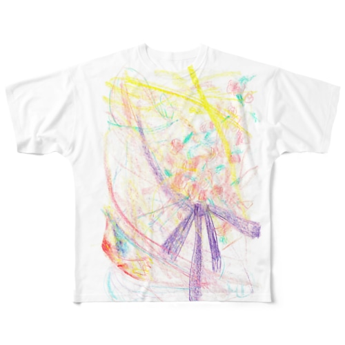 うさぎの花ぼうしT All-Over Print T-Shirt