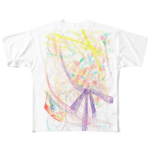 うさぎの花ぼうしT All-Over Print T-Shirt