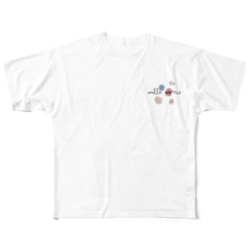 Mille mercis （黒） All-Over Print T-Shirt