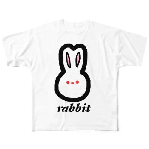 rabbit フルグラフィックTシャツ