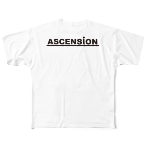 アセンション（ASCENSION）黒文字 フルグラフィックTシャツ