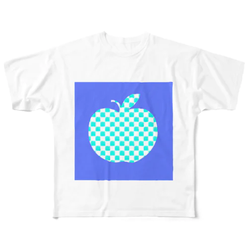 青いリンゴ All-Over Print T-Shirt