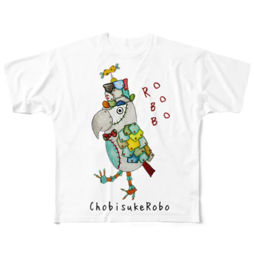  ROBOBO ヨウムのちょびすけロボ  フルグラフィックTシャツ