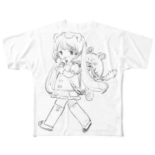 ハリちゃんと All-Over Print T-Shirt