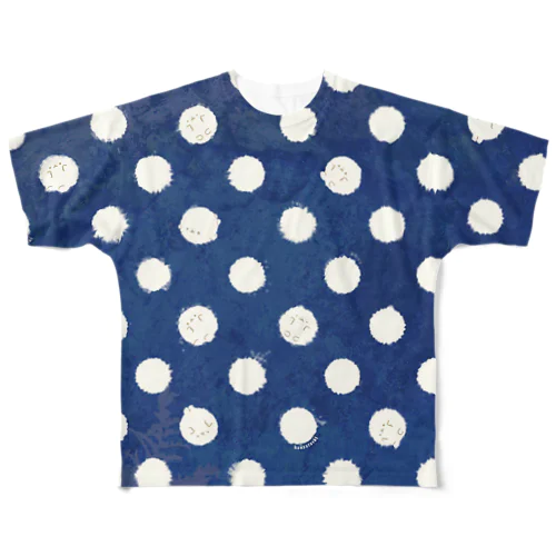 かんザラシ（blue dot） フルグラフィックTシャツ