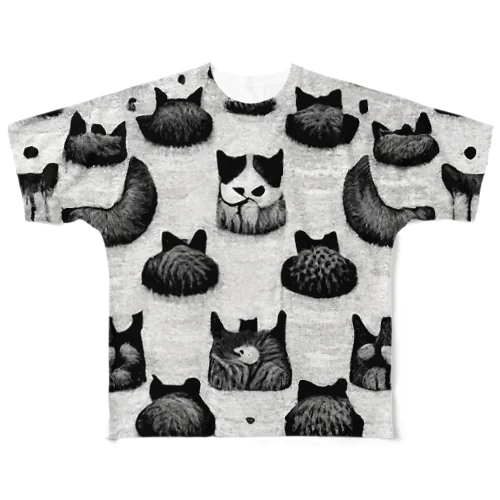 Black Cats / C All-Over Print T-Shirt