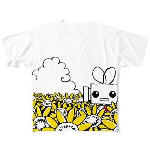 ロボヲさん(ひまわり畑) All-Over Print T-Shirt