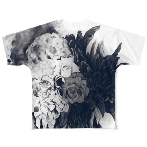 深紅白黒 All-Over Print T-Shirt