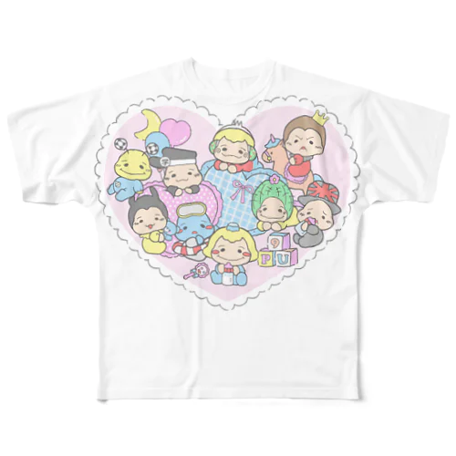 ねむぷぅ-ハート All-Over Print T-Shirt