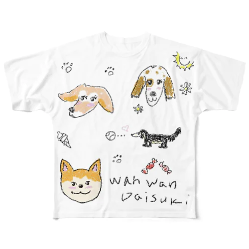 ◇WanWanDaisuki◇ All-Over Print T-Shirt