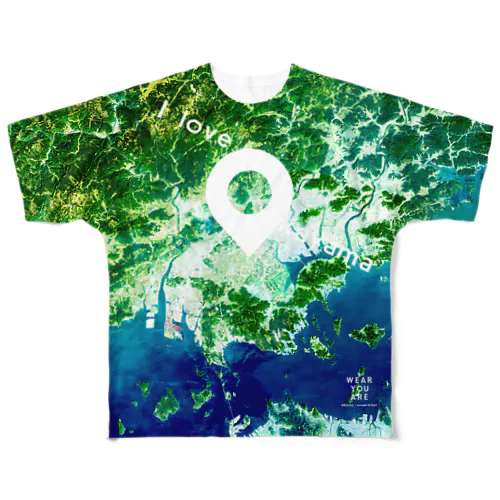 岡山県 岡山市 Tシャツ 両面 All-Over Print T-Shirt