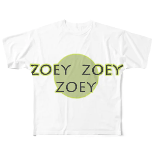 ZOEY ZOEY ZOEY ロゴ フルグラフィックTシャツ