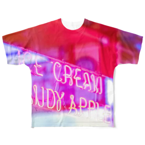 APPLE NEON マシカク All-Over Print T-Shirt