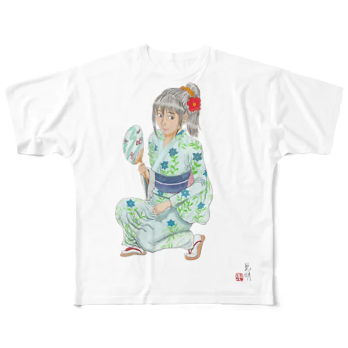 浴衣の女性グッズ All-Over Print T-Shirt