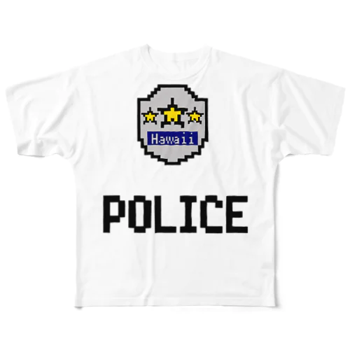 黒POLICE×Hawaii フルグラフィックTシャツ