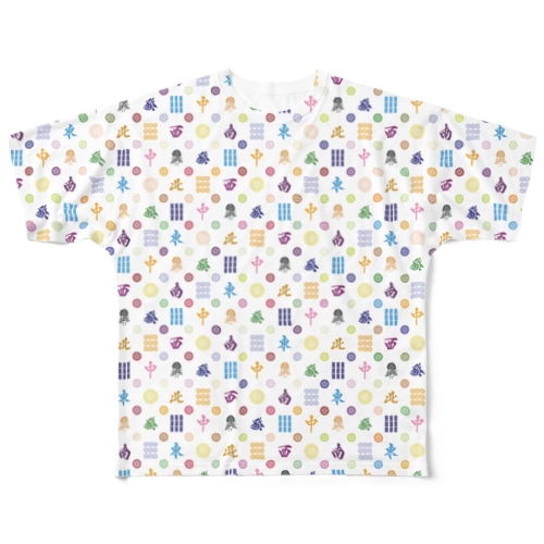 麻雀牌モノグラム All-Over Print T-Shirt