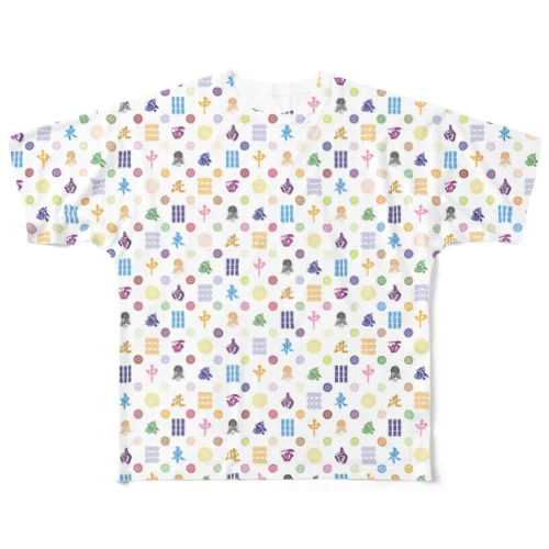 麻雀牌モノグラム All-Over Print T-Shirt