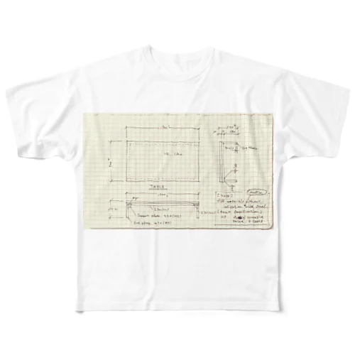 テーブルの設計図 All-Over Print T-Shirt