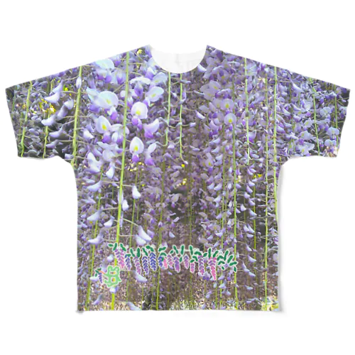 カエルと藤 All-Over Print T-Shirt