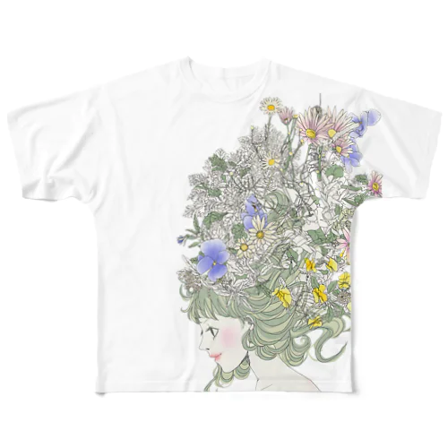 花を纏う フルグラフィックTシャツ