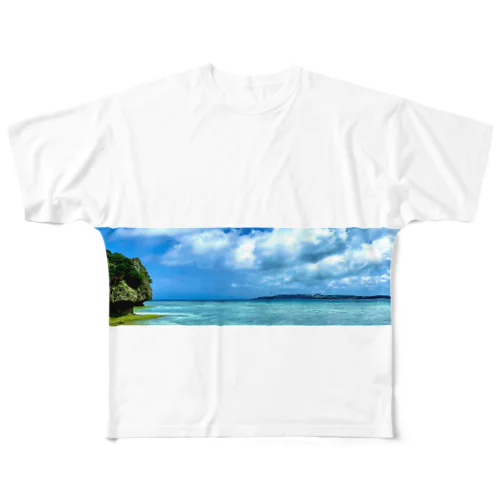 SLOW TIME 宮古島 フルグラフィックTシャツ