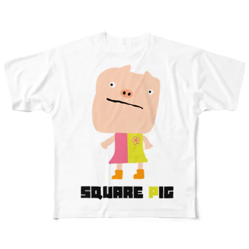 “SQUARE PIG” フルグラフィックTシャツ