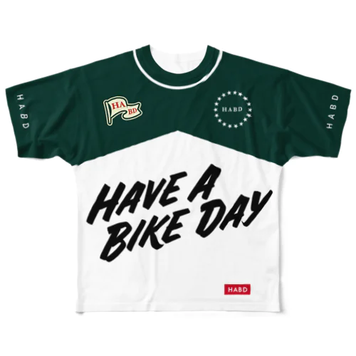 HABDmoto(Green/White) フルグラフィックTシャツ