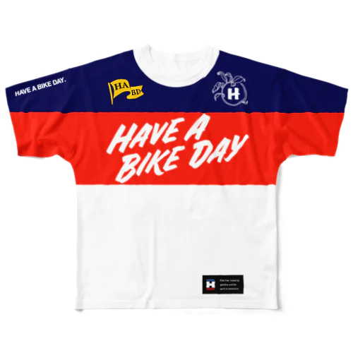 HABDmoto(Blue/Red/White) フルグラフィックTシャツ